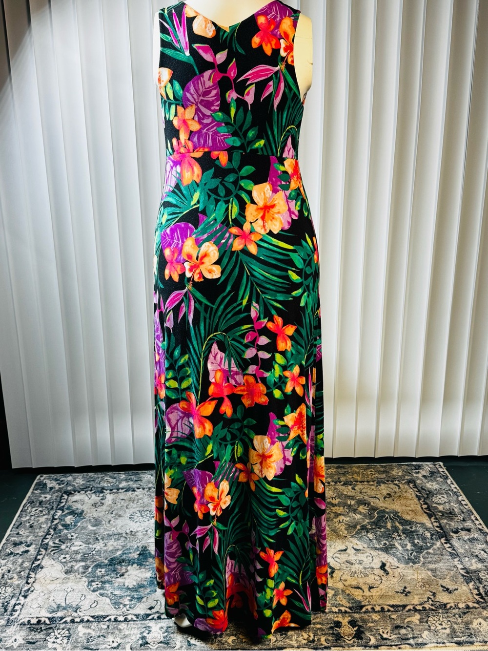 Tommy Bahama Tropical Floral Maxi Dress Medium Hawaiian Resort Vacation - Picture 7 of 11
